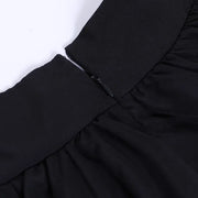 Gothic Skirt Sexy Cute Black Mini Women Drawstring Folds High Waist Irregular Ruffle Patchwork Fairycore Short Skirts Mori Girl