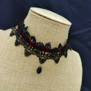 Gothic Collar Necklace Elegant Black Lace Bowkot Choker Necklace Y2K Choker Short Chain Necklace Fashion Jewelry