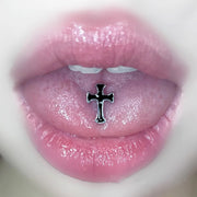 Multi-color Gothic cross tongue ring titanium steel piercing tongue jewelry cool punk style body piercing jewelry