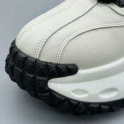 Trendy Men's High-Top  Boots Leather Surface Spor Casual Thi Bot Workwear oes round Toe Flat Heel Pure Color