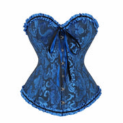 Gothic Corsets Lace Up Corset Top Y2K Jacquard Design Bustier Corset Boned Structure Floral Lace Waist Trainer Cincher Women