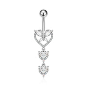 Elegant Dangled Belly Piercing Jewelry Fashion Dragonfly Owl Butterfly Shaped Curved Navel Rings Stainless Keys CZs Belly Ring