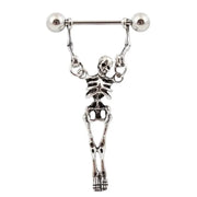 Gothic Halloween Tooth Skull Earrings for Women Men Punk Street Barbell Skeleton People Earrings Spooky Party Jewelry Gift