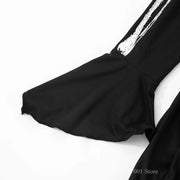 Halloween Gothic Women Dress Long Sleeve High Waist Cosplay Skull Dresses Goth Aesthetic 90s Egirl Sexy Slim Party Holiday Club