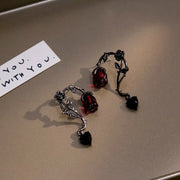 Gothic Red Rose Blossom Earrings Women Punk Halloween Jewellery Creativity Fashion Gorgeous Statement Jewelry Girl Gifts