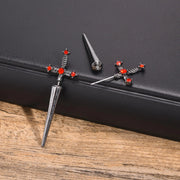 Gothic Kinitial Sword Earrings Vintage Cool Punk Crystal Ear Jacket Goth Dagger Earrings Jewelry Gift For Men Rock Anniversary