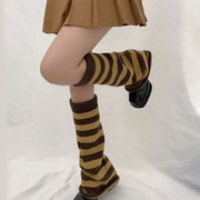Gothic Women's Striped Leg Warmers Lolita Long Socks Knitted Leggings Japanese Sweets Winter girl Socks Kawaii Arm Ankle Warmers