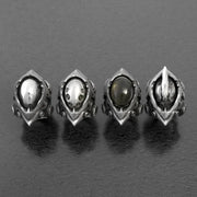 Gothic Punk Style Men's Gems Stone Rings for Men Women Open Adjustable Rings Engagement Wedding Jewelry Gifts Accessories